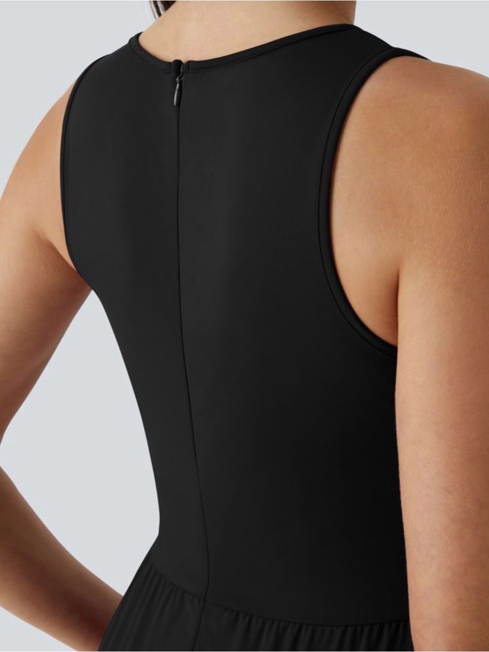 HALARA Black Breezeful Zipper Sleeveless Pocket Contrast Quick Dry Jumpsuit XL - Picture 4 of 14